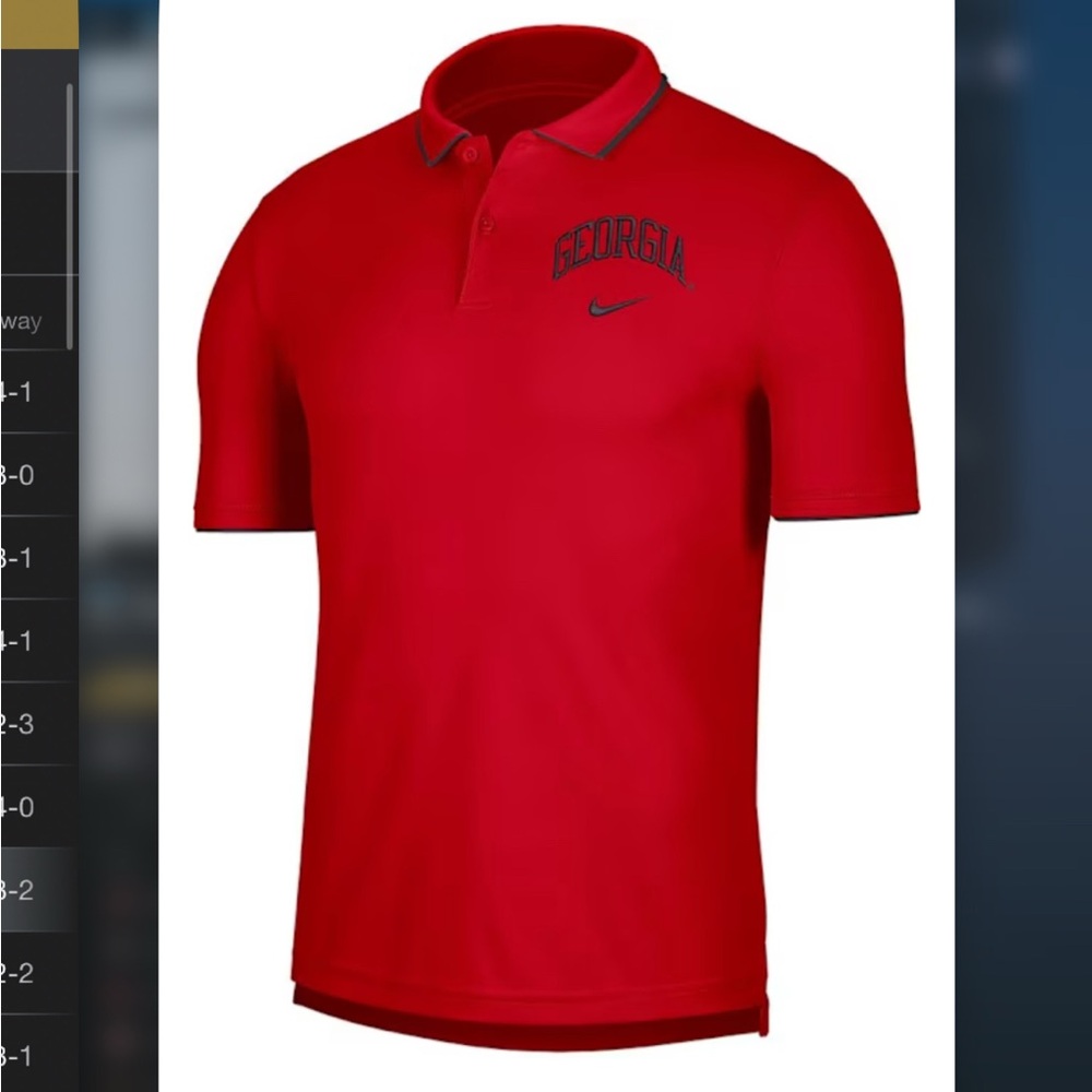 Nike Red Men's Polo Shirt with Georgia Bulldog logo